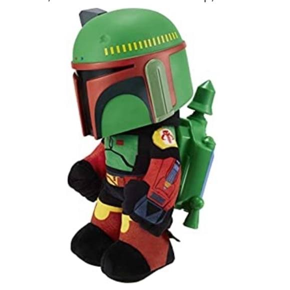🆕️ STAR WARS Rocket Launching Boba Fett Feature Plush, 12” Tall Figure NEW - Picture 4 of 11